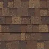 Color sample of Owens Corning Desert Rose architectural shingles.