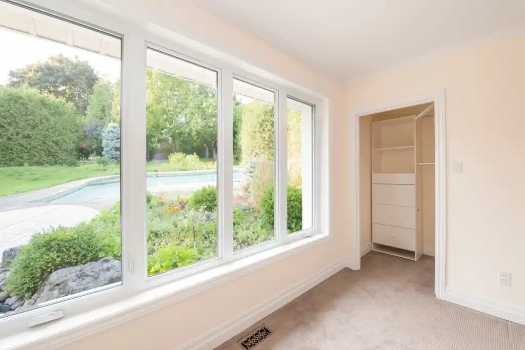 close up of picture types of windows installed in home