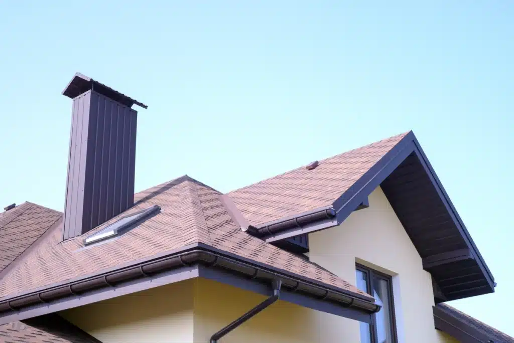 replaced asphalt shingle roof of the large family house