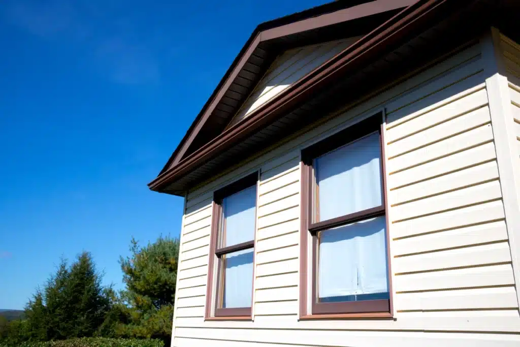 brand new vinyl siding on modern home