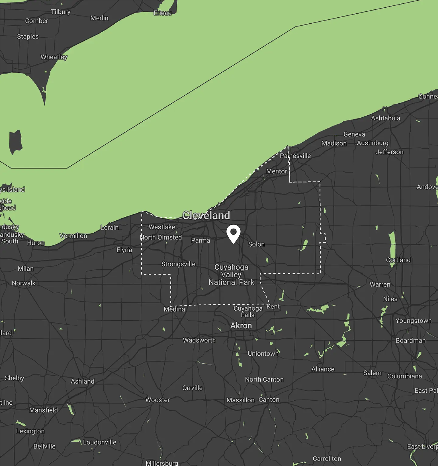 shingle and metal roofing map of Cuyahoga county