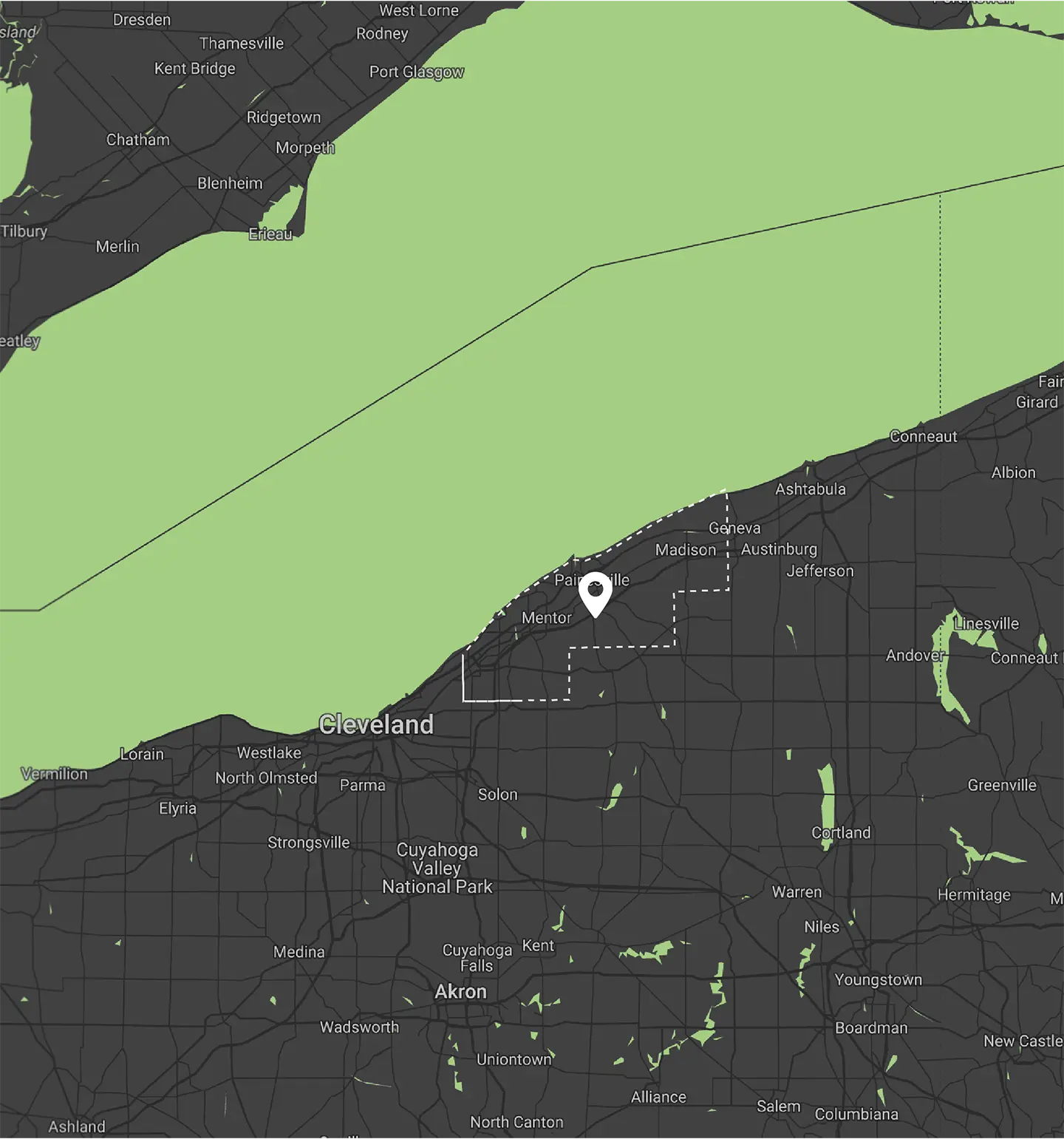 shingle and metal roofing map of Lake county