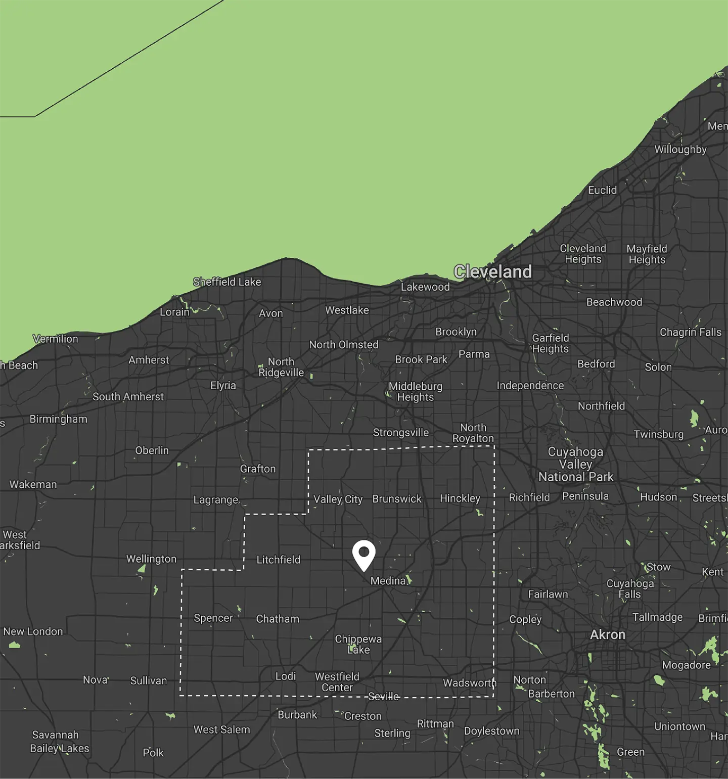 shingle and metal roofing map of Media county