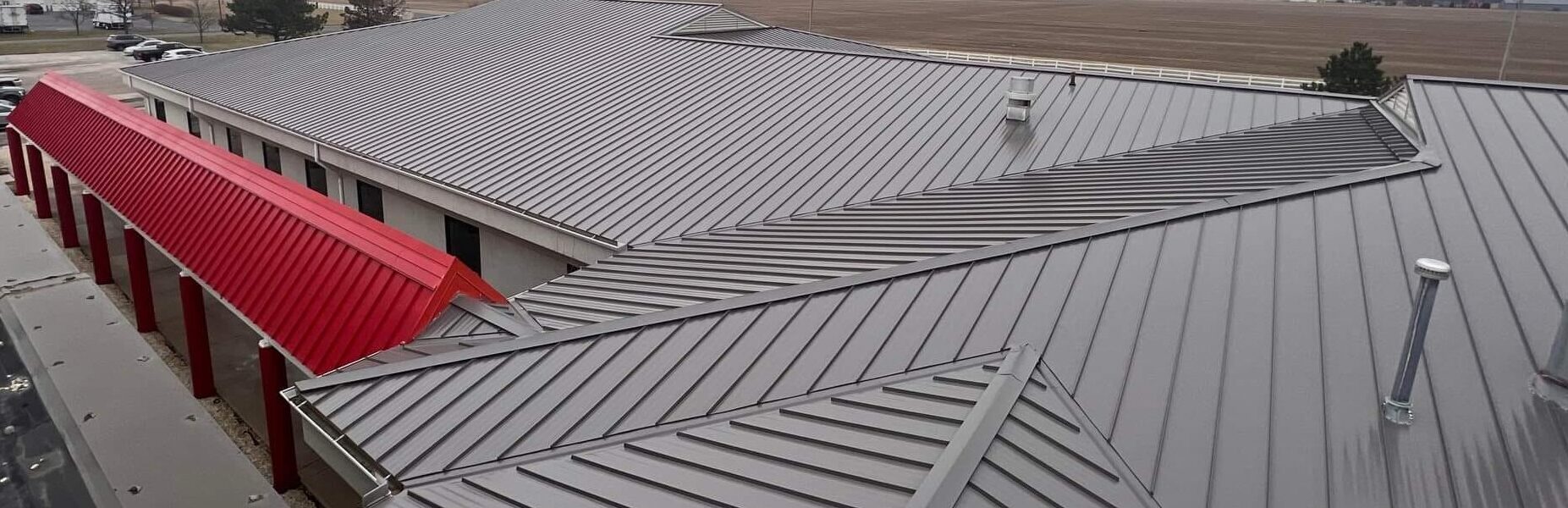 Commercial metal roofing project showcasing SMR Home Pros ability to complete large scale projects.