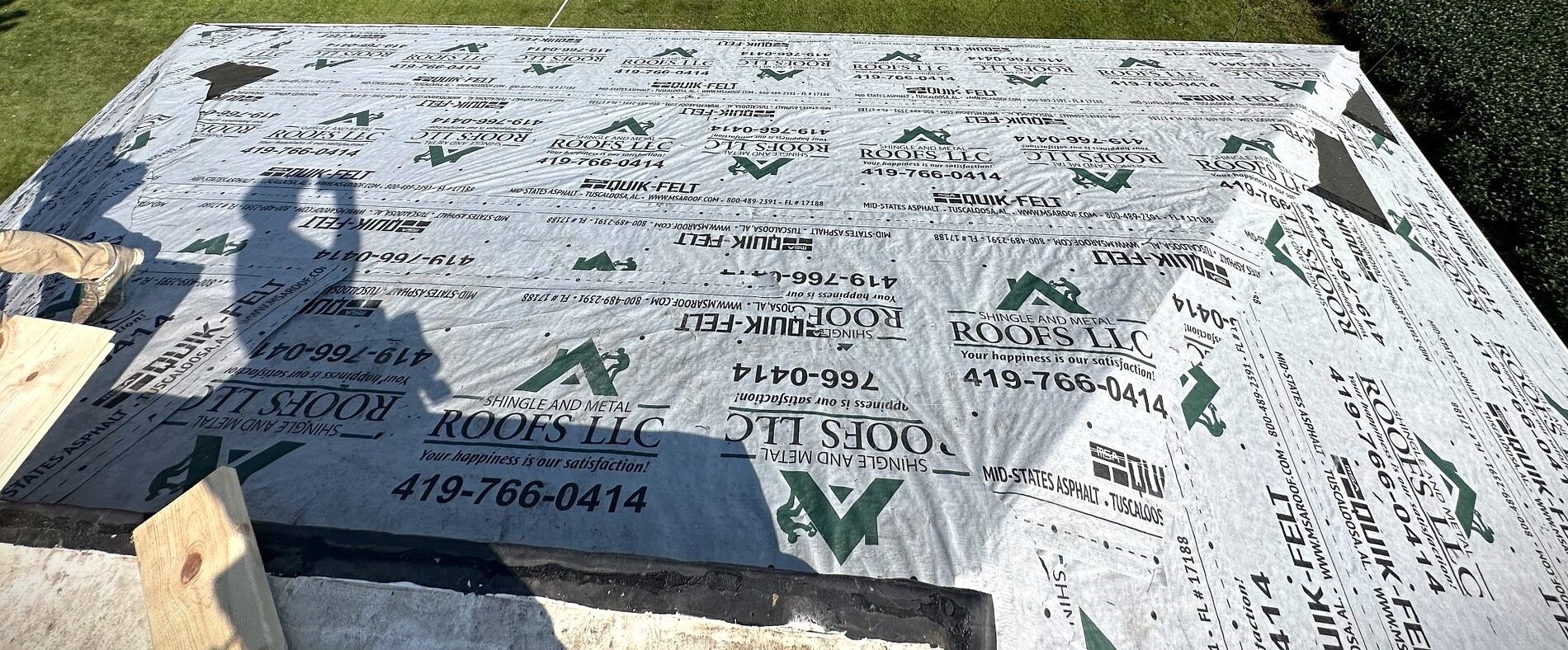 SMR Home Pros branded underlayment for metal roofing