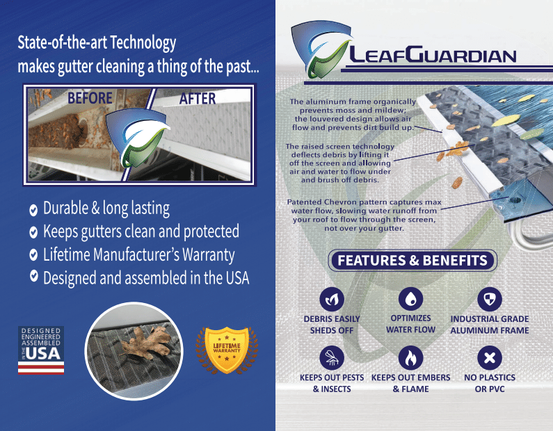 LeafGuardian info sheet used by SMR Home Pros in their direct partnership with LeafGuardian.