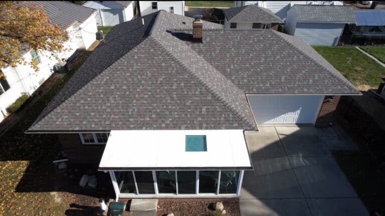 Shingle roof installed by SMR Home Pros using Owens Corning Colonial Slate asphalt shingles