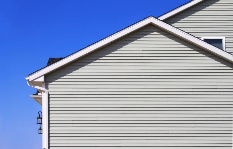 new house with gray vinyl siding