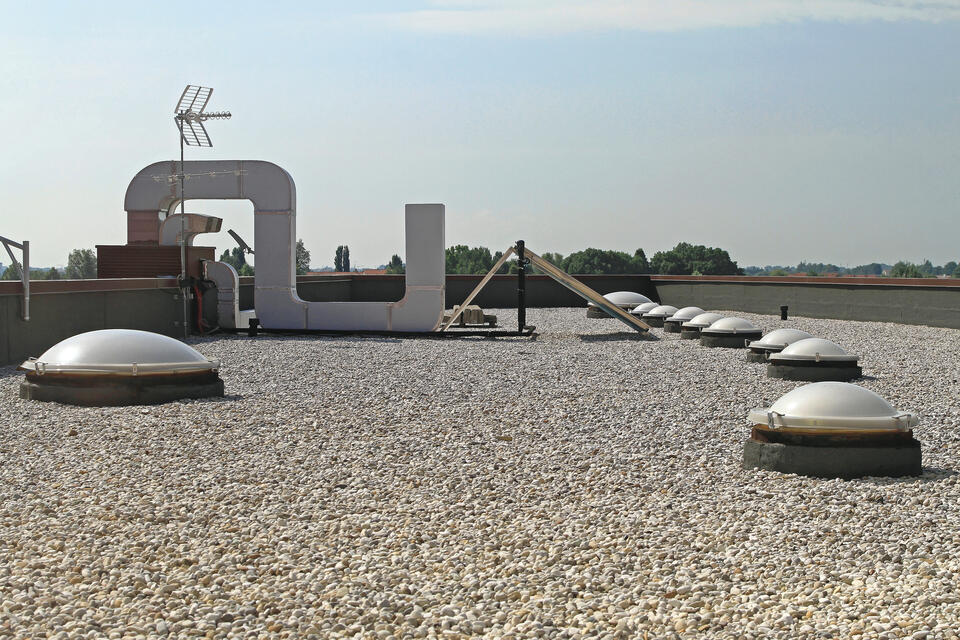 types of commercial roofing-built up roofing on a commercial flat roof