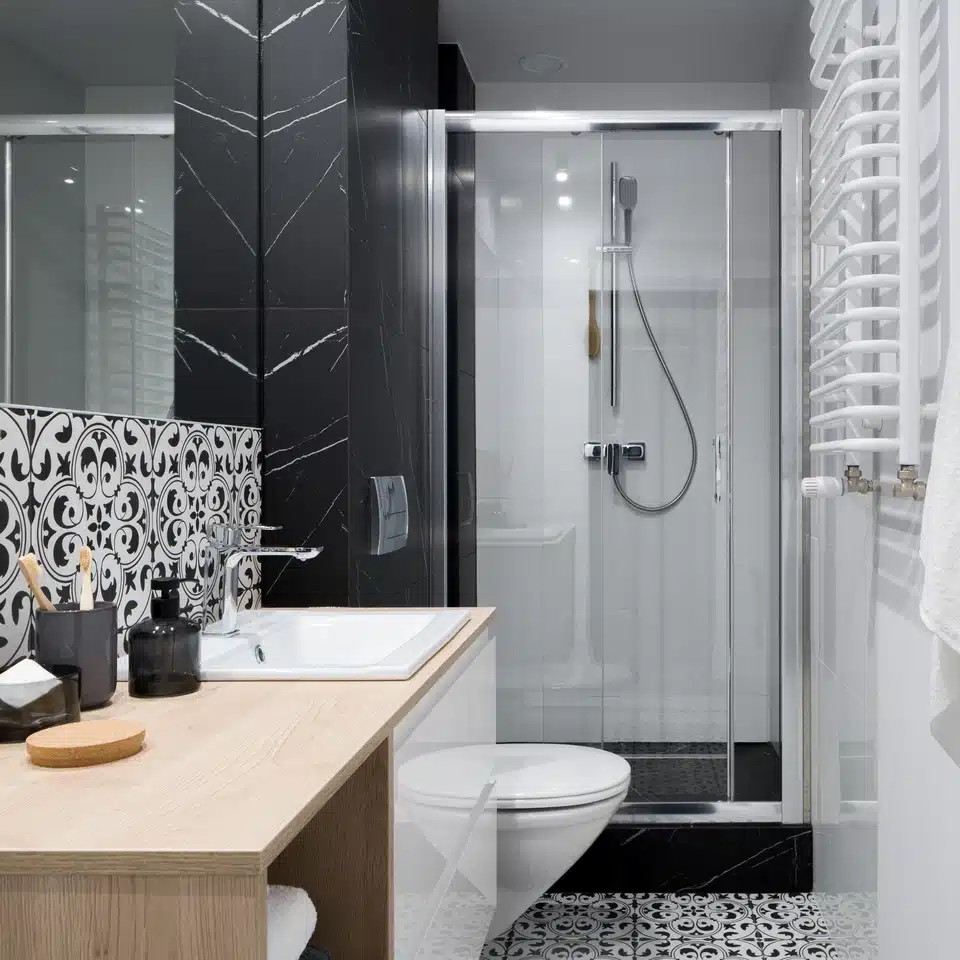 new bathroom tiny space remodel