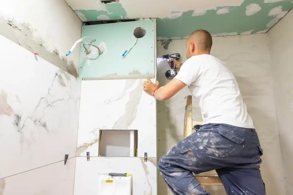 install shower bathroom