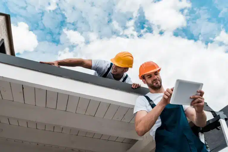 Roofers doing a Storm Damage Inspection