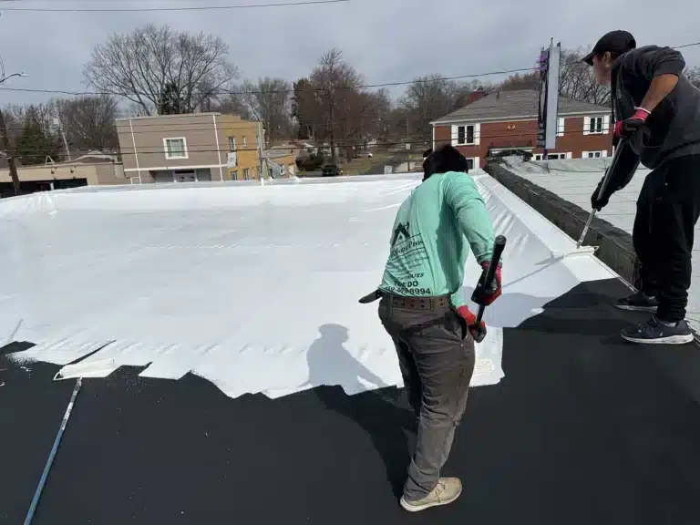 white commercial cool roof