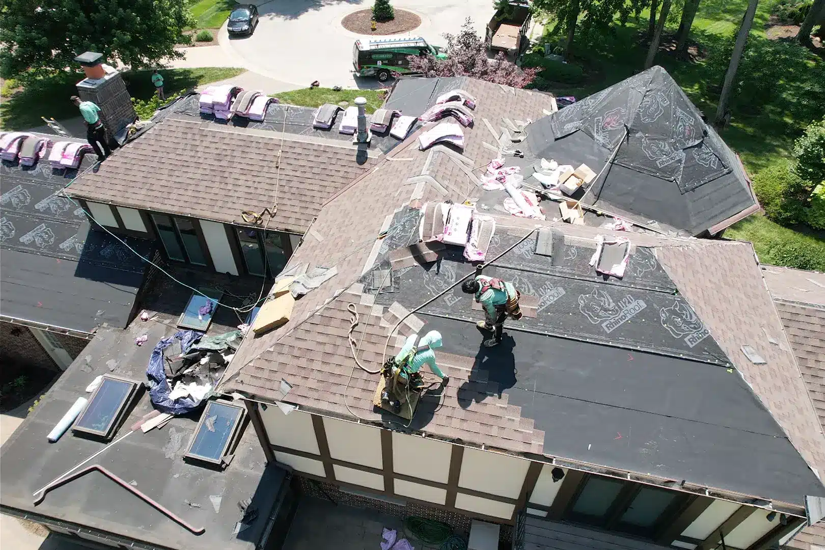 progress on a roof in Bowling Green OH
