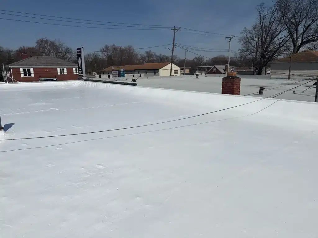 white commercial flat roof