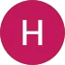 a pink circle with an h