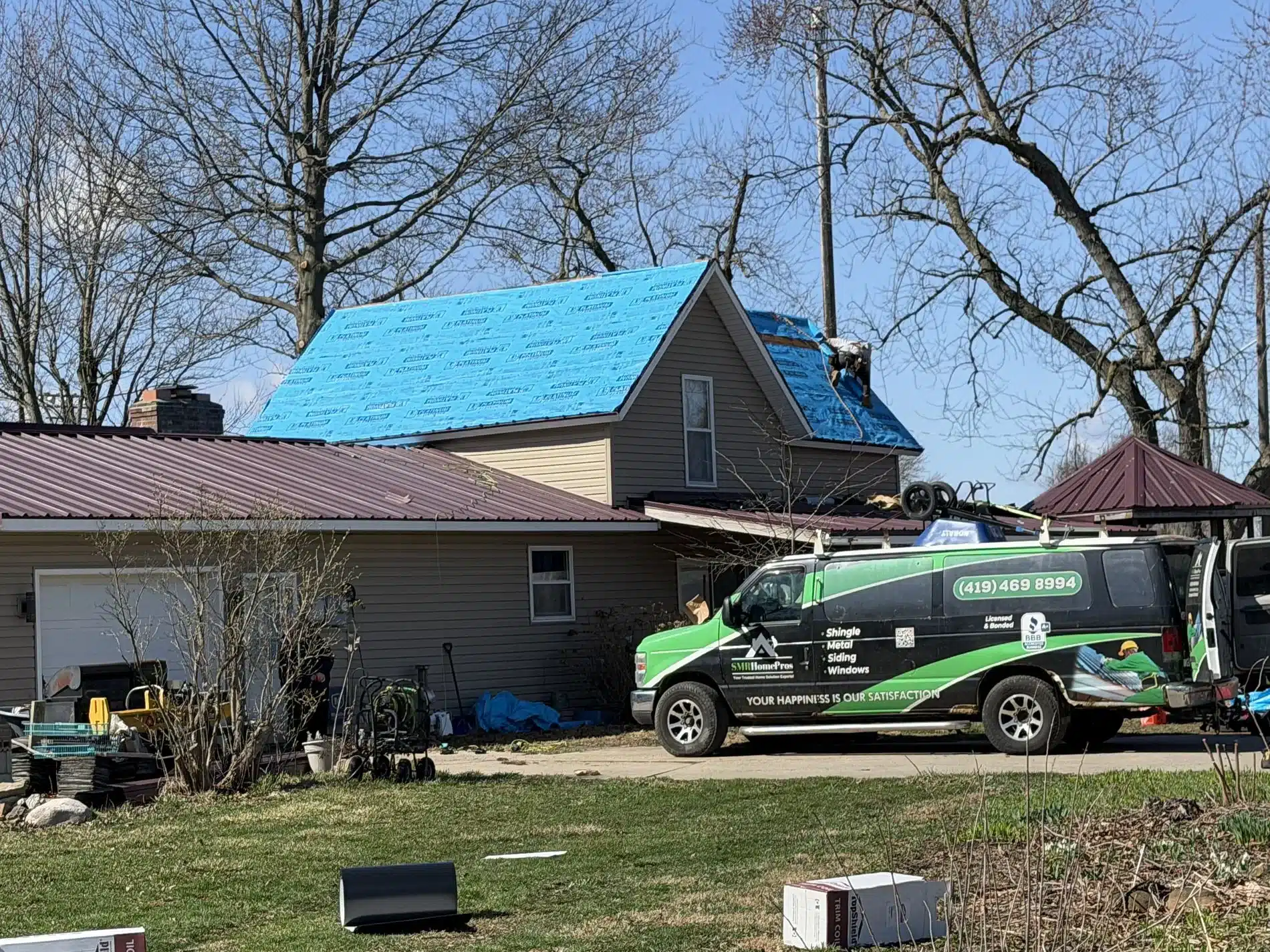 Metal roof deshler progress 3 Remodel in Deshler