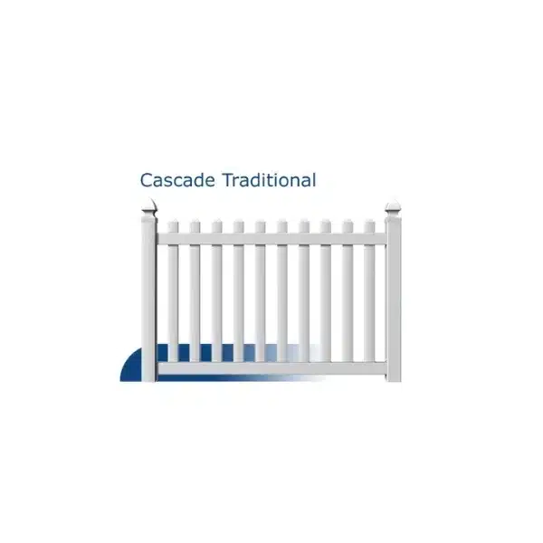 Cascade traditional vinyl fence